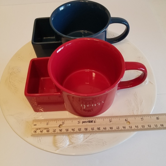 Set of 2 Personal Creations Dipping Time Ceramic Soup Bowl Blue Red Stoneware - Picture 8 of 9